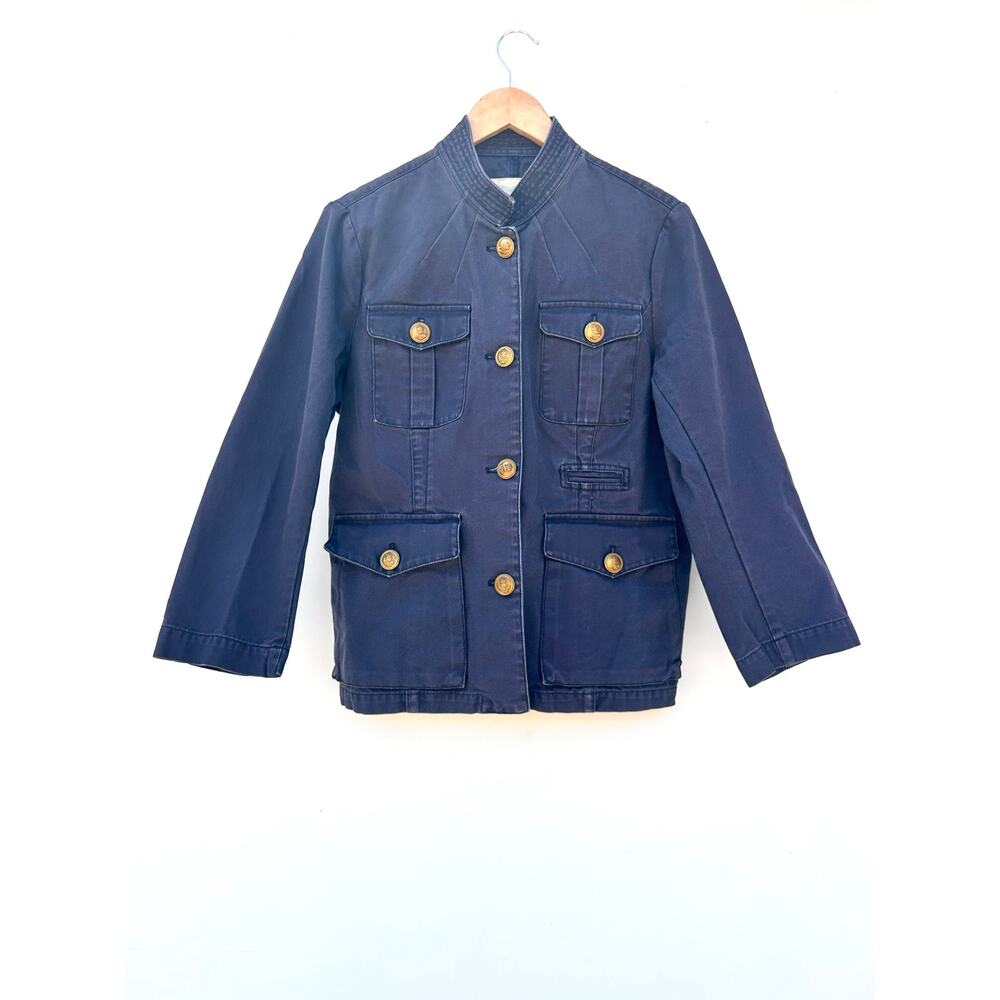 Denim & Supply Ralph Lauren Military Canvas Cotton Field Jacket Large Blue - Picture 2 of 10